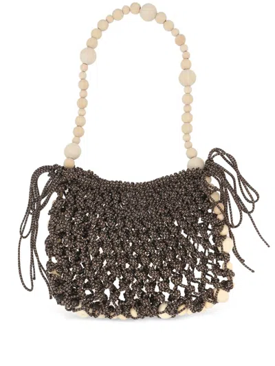 Niccolò Pasqualetti Woven Shoulder Bag In Braun