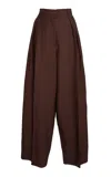 Niccolò Pasqualetti Woven Wide-leg Pants In Brown