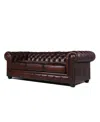 Nice Link Alexandon Leather Chesterfield Tufted Sofa With Roll Arm In Antique Tobacco Brown
