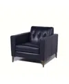 Nice Link Nataylyn Leather Club Chair In Navy Blue