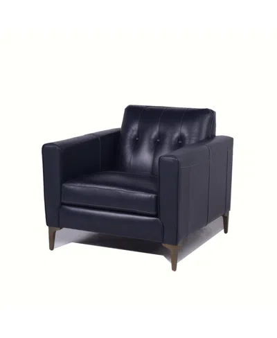 Nice Link Nataylyn Leather Club Chair In Navy Blue