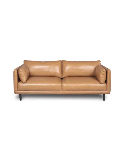 Nice Link Sofia 84" Sofa In Camel With French Seam Tailoring