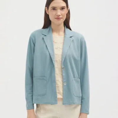 Nice Things Basic Linen Jacket In Blue