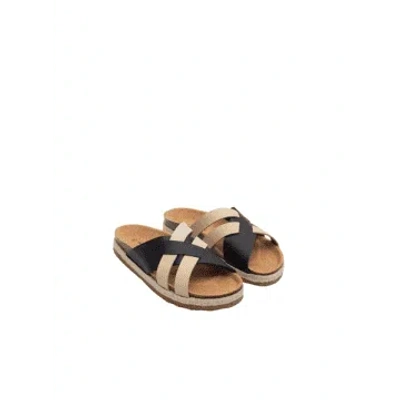 Nice Things Leather Bicolor Bio Sandals 999 In Multi