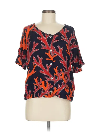 Pre-owned Nice Things Paloma S Short Sleeve Blouse In Orange