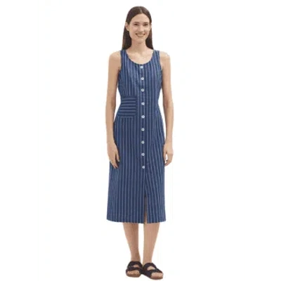 Nice Things Striped Indigo Dress From In Blue