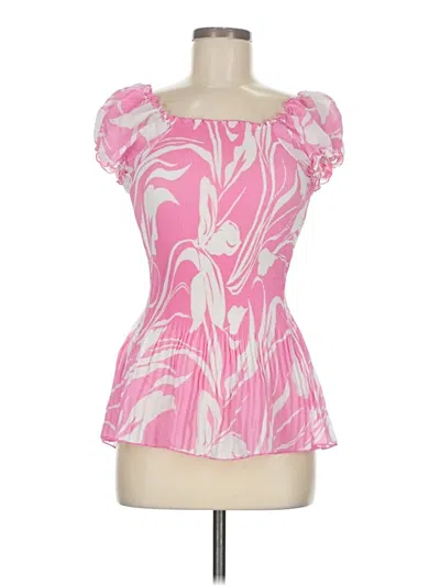 Pre-owned Nice Wear Short Sleeve Blouse In Pink