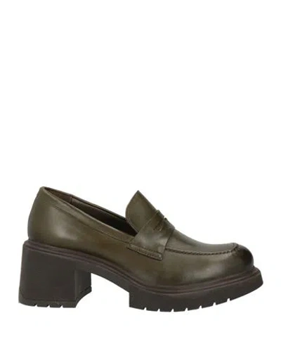 Niche Woman Loafers Military Green Size 7 Calfskin