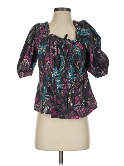 Pre-owned Nicholas 3/4 Sleeve Blouse In Black