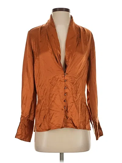 Pre-owned Nicholas 3/4 Sleeve Blouse In Brown