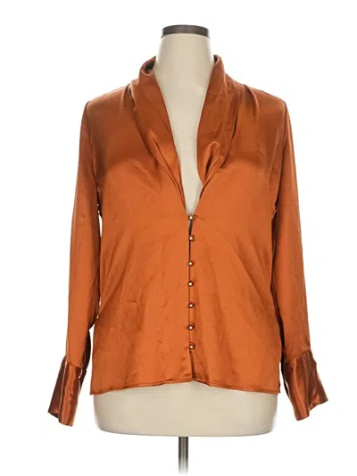 Pre-owned Nicholas 3/4 Sleeve Blouse In Brown