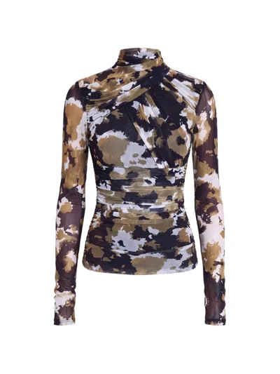 Nicholas Abstract-print Ruched Top In Multi