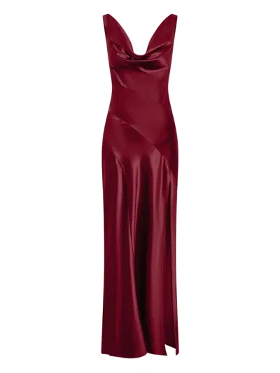 Nicholas Alfina Cowl-neck Maxi Dress In Burgundy