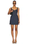 Nicholas Alina Sleeveless Mini Dress With Panels In Indigo
