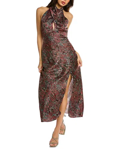 NICHOLAS NICHOLAS ALINE CROSS OVER SILK MIDI DRESS