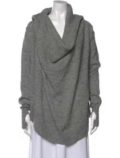 Pre-owned Nicholas Alpaca V-neck Sweater In Grey