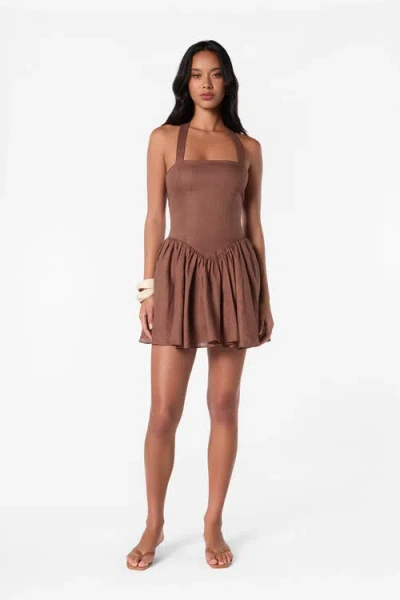 Nicholas Amalie Halter-neck Dress In Brown