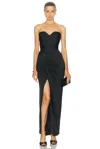 Nicholas Amelia Drape Bodice Maxi Dress In Black