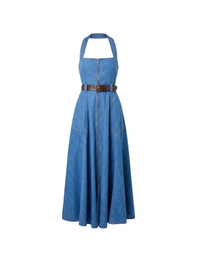 Nicholas Anastasia Belted Dress In Blue
