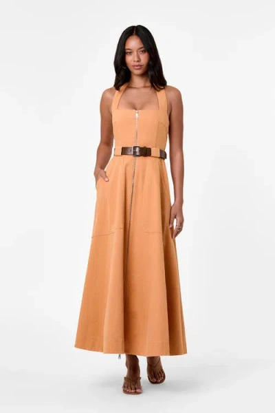 Nicholas Anastasia Halter-neck Maxi Dress In Orange