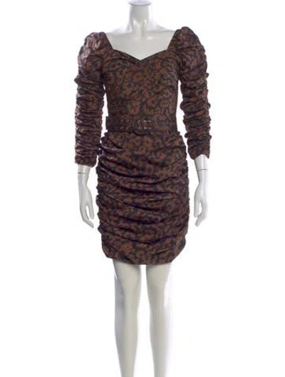 Pre-owned Nicholas Animal Print Mini Dress In Multi