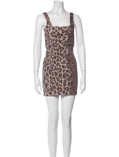 Pre-owned Nicholas Animal Print Mini Dress In Multi