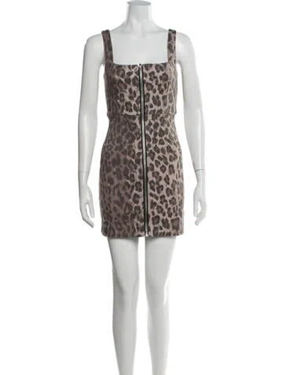 Pre-owned Nicholas Animal Print Mini Dress In Multicolor