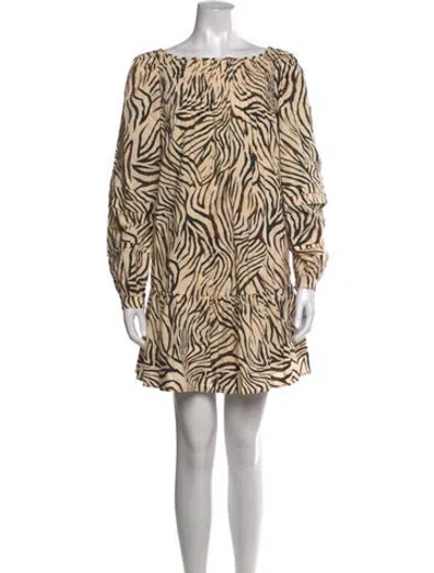 Pre-owned Nicholas Animal Print Mini Dress W/ Tags In Neutrals