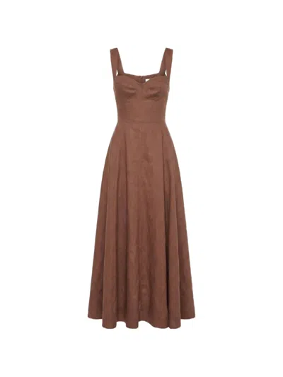 Nicholas Anya Maxi Dress In Brown