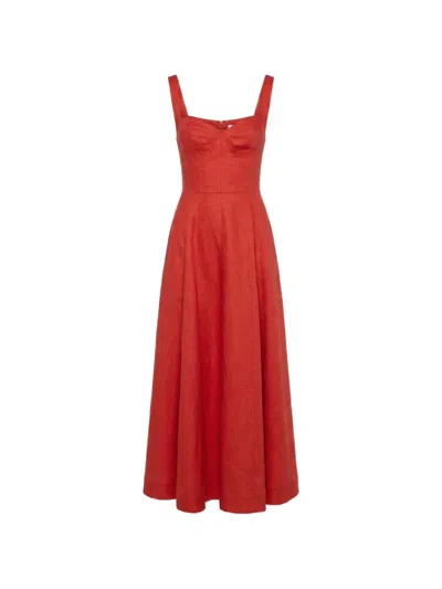 Nicholas Anya Panelled Sleeveless Dress In Red