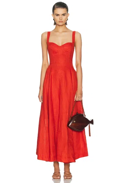 Nicholas Anya Sleeveless Paneled Maxi Dress In Red