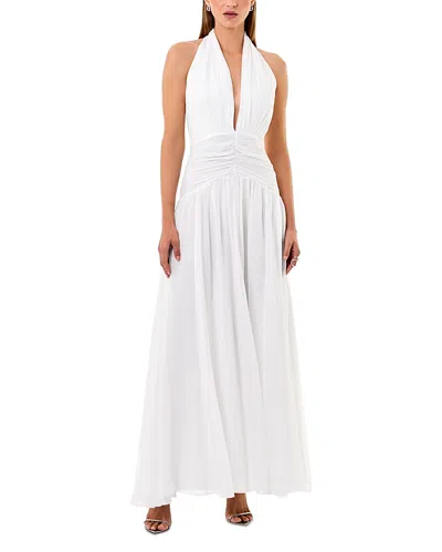 Nicholas Arella Halter Neck Dress In White