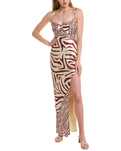 Nicholas Ariah Cowl Draped Midi Dress In Neutral