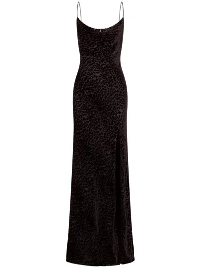 Nicholas Ariel Leopard-print Gown In Black