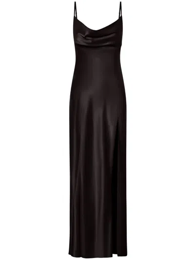 Nicholas Ariel Silk Slip Gown In Black