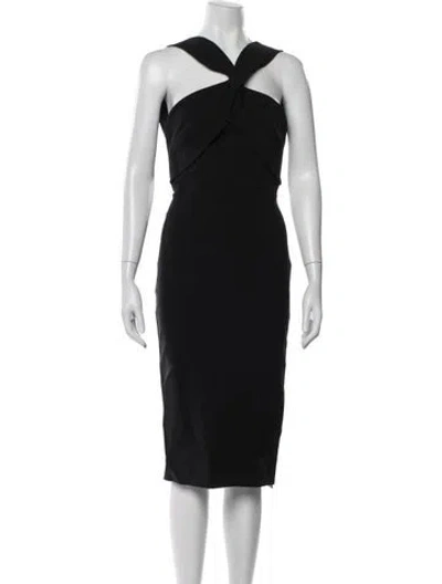 Pre-owned Nicholas Asymmetrical Knee-length Dress In Black