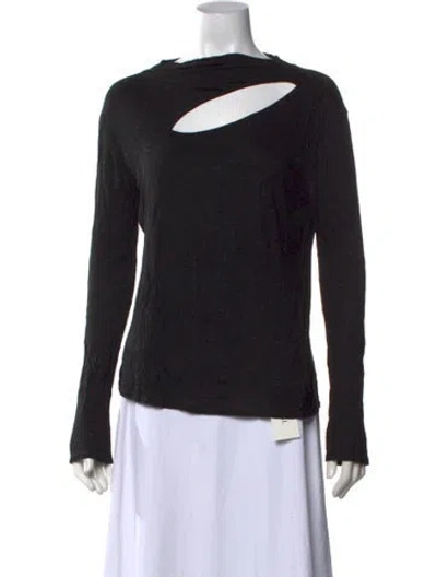 Pre-owned Nicholas Asymmetrical Long Sleeve Top In Black/metallic