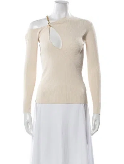 Pre-owned Nicholas Asymmetrical Long Sleeve Top In Neutral