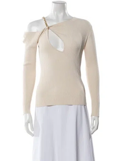 Pre-owned Nicholas Asymmetrical Long Sleeve Top In Neutral