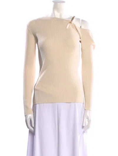 Pre-owned Nicholas Asymmetrical Long Sleeve Top In Neutral