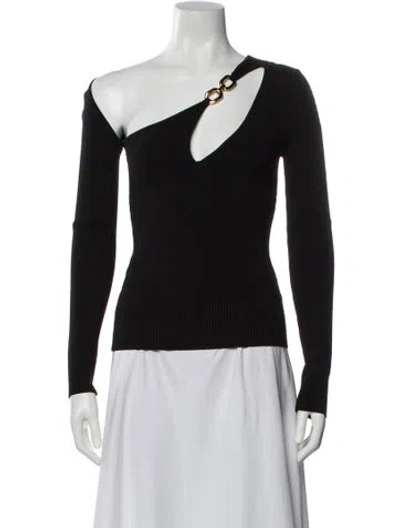 Pre-owned Nicholas Asymmetrical Long Sleeve Top W/ Tags In Black