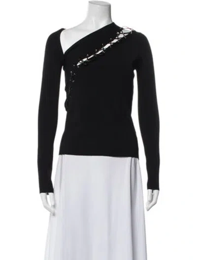 Pre-owned Nicholas Asymmetrical Long Sleeve Top W/ Tags In Black