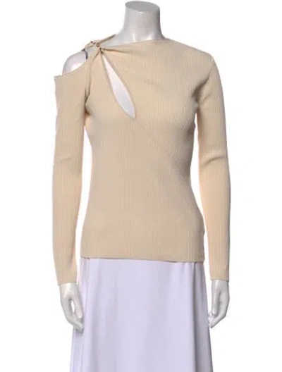 Pre-owned Nicholas Asymmetrical Long Sleeve Top W/ Tags In Neutral