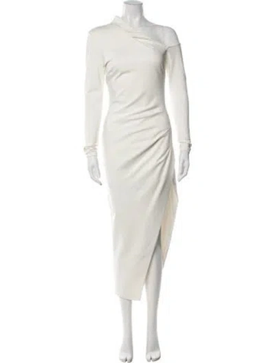 Pre-owned Nicholas Asymmetrical Midi Length Dress In Neutrals