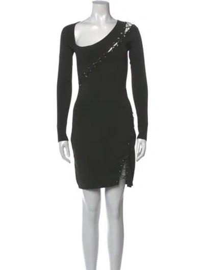 Pre-owned Nicholas Asymmetrical Mini Dress In Black