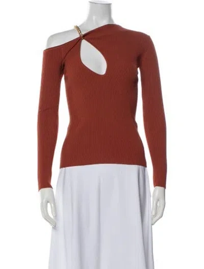 Pre-owned Nicholas Asymmetrical Sweater In Orange