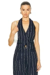 Nicholas Aurelia Asymmetrical Vest In Ink & Milk