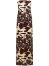 Nicholas Axelie Botanical-print Dress In Brown