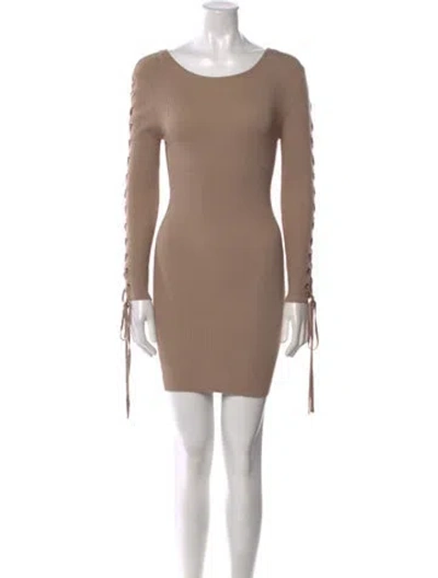 Pre-owned Nicholas Bateau Neckline Mini Dress In Neutral