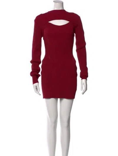 Pre-owned Nicholas Bateau Neckline Mini Dress In Red